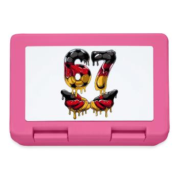 Fußball 67 Meme für Jungen Kinder 67 sechs sieben 6 7 - Brotdose - Pink - Vorne