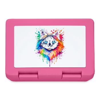 Ragdoll in Neon | Cat Art Pop Art - Lunchbox - pink - Front