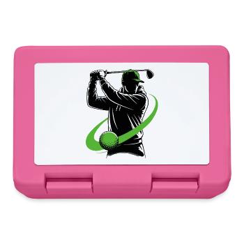 Golfeur avec un club de golf – un swing dynamique. - Boîte à goûter - rose - Devant