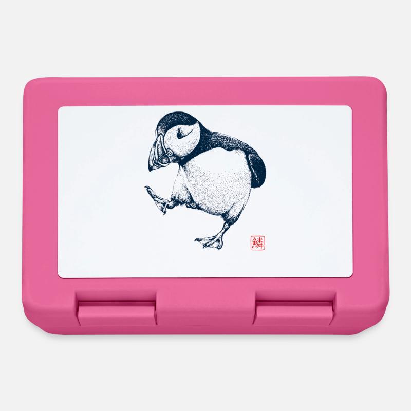 Puffin mit Kanji Stempel - Brotdose - Pink