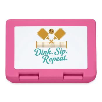 Pickleball Funny Player Dink Sip Repeat Paddles - Lunchbox - pink - Front