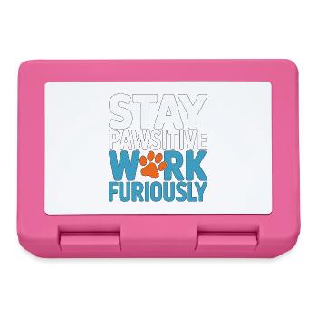 Vet Tech Stay Pawsitive Work Furiously Pet Care - Lunchbox - pink - Front