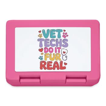 Vet Techs Do It For Real Veterinary Assistant - Lunchbox - pink - Front