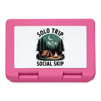 Solo instead of small talk | Camping Introvert - Lunchbox - pink - Front