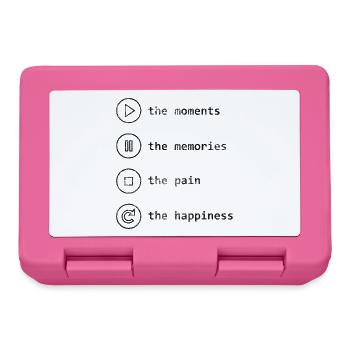 Mindfulness, Moments, Memories, Happiness - Lunchbox - pink - Front