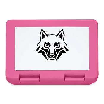 Tête de loup géométrique – Animal tribal - Boîte à goûter - rose - Devant