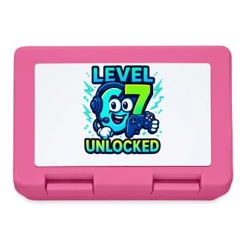 Level 67 Unlocked Six Seven Italian Brainrot Gamer - Lunchbox - pink - Front