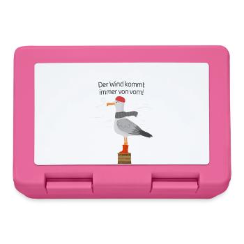 Gegenwind Spruch Möwe Minimalistisch Design - Brotdose - Pink - Vorne