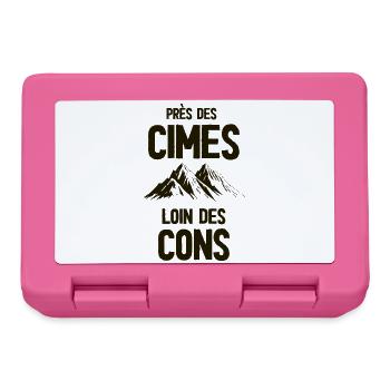 Près des cimes, loin des cons - Boîte à goûter - rose - Devant