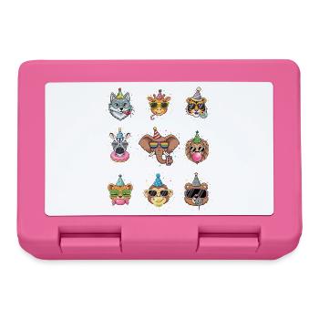 Animals Zoo Party Jungle Zoo Birthday - Lunchbox - pink - Front