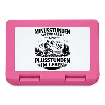 Minusstunden auf Arbeit sind Plusstunden im Leben - Brotdose - Pink - Vorne