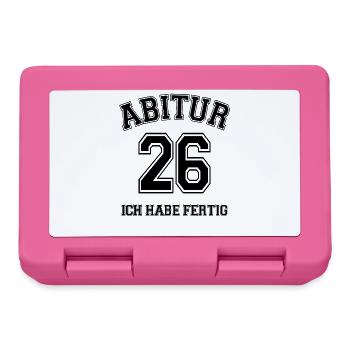 Abitur 26 Ich habe fertig | Abi | Matura - Brotdose - Pink - Vorne