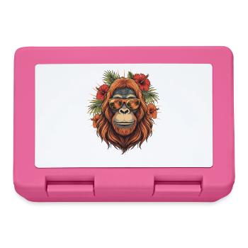Tropical Orangutan with Sunglasses - Lunchbox - pink - Front