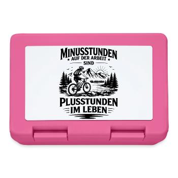 Minusstunden auf_der Arbeit Fahrradfahrerin - Brotdose - Pink - Vorne