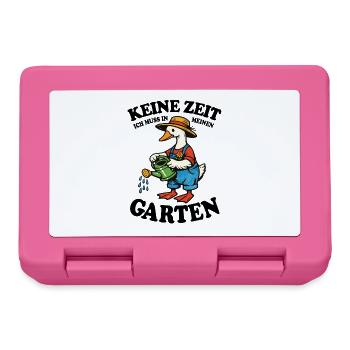 Keine Zeit | Garten Gans gießt glücklich - Brotdose - Pink - Vorne