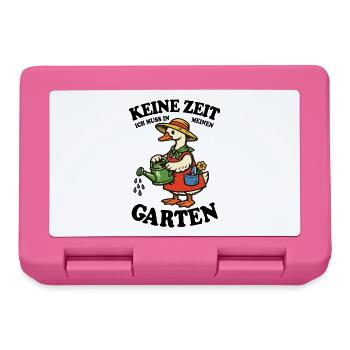 Keine Zeit | Garten Gans gießt glücklich - Brotdose - Pink - Vorne
