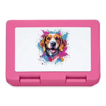 Bunter Beagle Splash Art Dog - Brotdose - Pink - Vorne