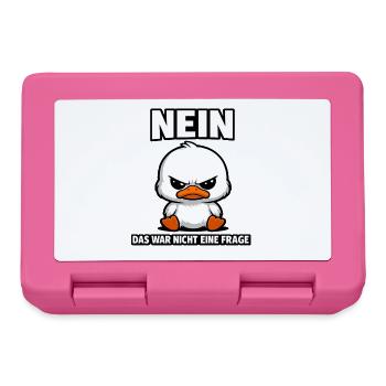 Nein das war nicht eine Frage Enten Spruch - Brotdose - Pink - Vorne