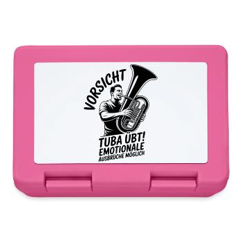 Vorsicht Tuba übt emotionale Ausbrüche möglich - Brotdose - Pink - Vorne