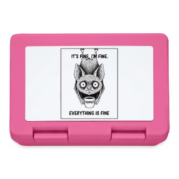 Its Fine Im Fine Kaffee Fledermaus Humor - Brotdose - Pink - Vorne