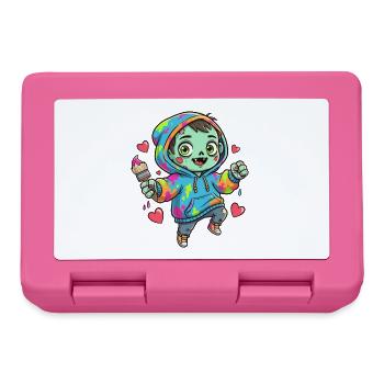 Colorful Zombie Hoodie Motif - Lunchbox - pink - Front