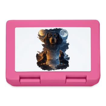 Moon howl: Two dog howlers - Lunchbox - pink - Front