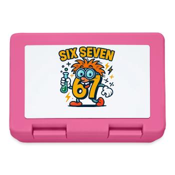 Six Seven 67 Science Humor Nerd Gift Idea - Lunchbox - pink - Front