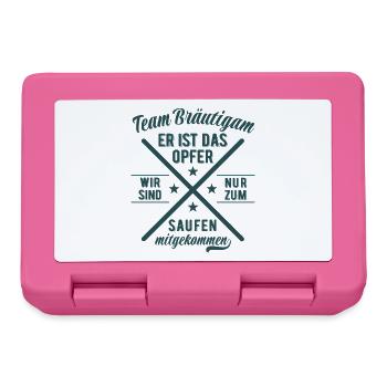 JGA Team Bräutigam Er ist das Opfer - Bier saufen - Brotdose - Pink - Vorne