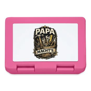 Dad Power's Tool Motif in Vintage Style - Lunchbox - pink - Front
