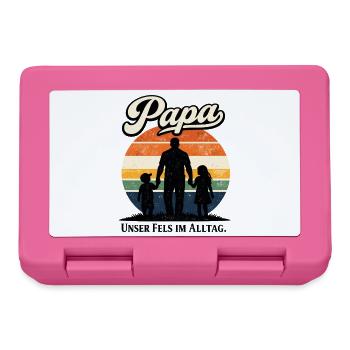 Papa unser Fels im Alltag Familien Motiv - Brotdose - Pink - Vorne