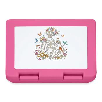 Skelett Blume Natur Floral Gothic Fairycore - Brotdose - Pink - Vorne