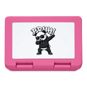 Bruh Panda Dabbing Cool Panda Bear Funny - Lunchbox - pink - Front