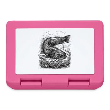 Wels Angeln Design – Catfish Fishing Art - Lunchbox - pink - Front