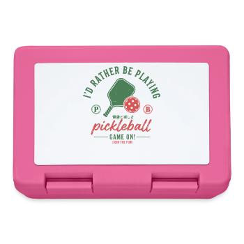 Pickleball Funny Player Playing Pickleball Court - Lunchbox - pink - Front