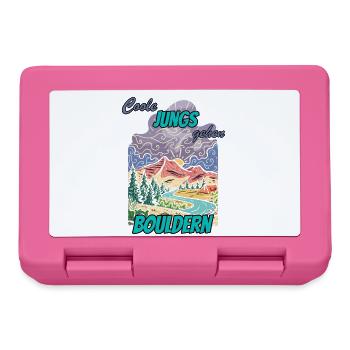 coole Jungs gehen Bouldern - Brotdose - Pink - Vorne
