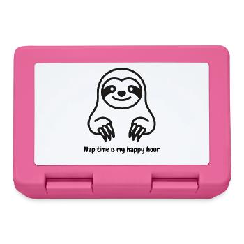 Cuddly Sloth Cartoon - Lunchbox - pink - Front