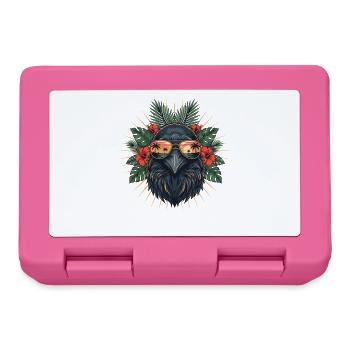Oiseau tropical avec des lunettes de soleil - Boîte à goûter - rose - Devant
