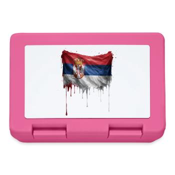 Serbien Flagge Tropfen Graffiti - Brotdose - Pink - Vorne