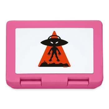 Alien Shadow Under Orange Triangle - Lunchbox - pink - Front