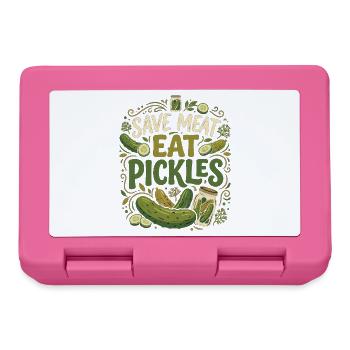 Lustiger Gurken Spruch Save Meat Eat Pickles - Brotdose - Pink - Vorne