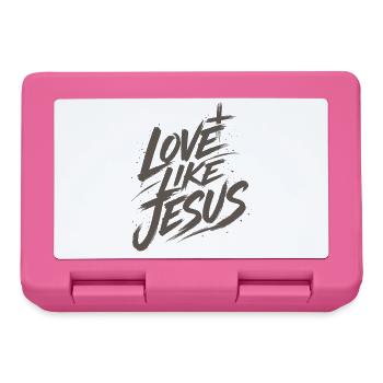 Jesus Tshirt Love Like Jesus Christliches Geschenk - Brotdose - Pink - Vorne