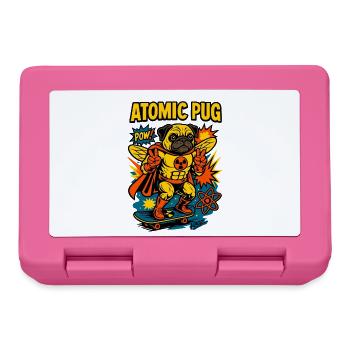 Atomic Pug Hero an Bord - Brotdose - Pink - Vorne