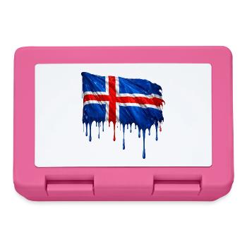 Drapeau islandais couleur colorée - Boîte à goûter - rose - Devant