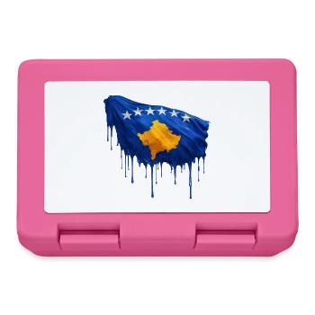 Drapeau du Kosovo couleur colorée - Boîte à goûter - rose - Devant