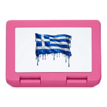 Griechische Flagge bunte Farbe - Brotdose - Pink - Vorne