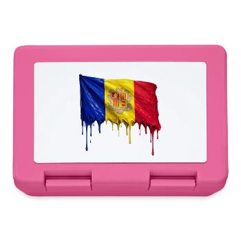 Andorranische Flagge in bunten Farben - Brotdose - Pink - Vorne