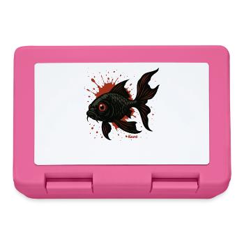 Koi-Splatter: Schwarz Fisch - Brotdose - Pink - Vorne
