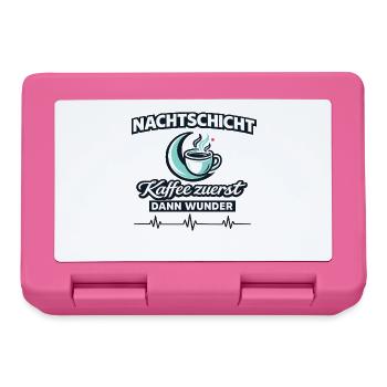 Nachtschicht Kaffee zuerst Dann Wunder im Dienst - Brotdose - Pink - Vorne
