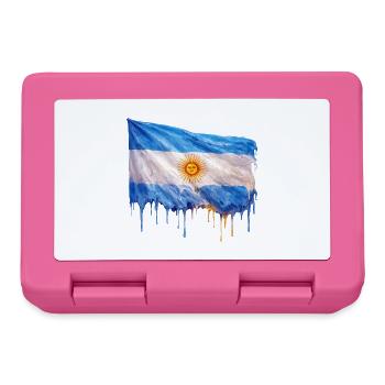 Argentinische Flagge Tropfkunst - Brotdose - Pink - Vorne