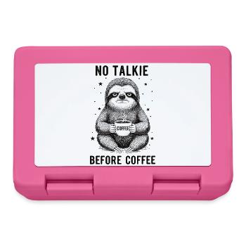 Kein Gespräch Vor Kaffee Liebhaber Faultier - Brotdose - Pink - Vorne